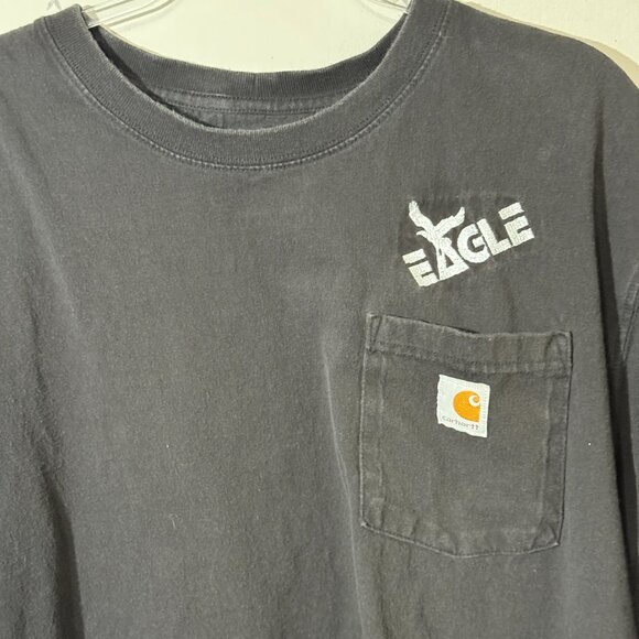 Carhartt Pocket Tee XL Black Loose Fit Heavyweight Crewneck T-Shirt EAGLE Hit - Picture 2 of 4